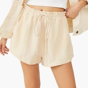 NWT Free People Mirella Cinched Linen Shorts (XS)